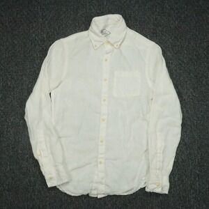 Alex Crane Shirt Mens Extra Small White Long Sleeve 100% Linen Button Down XS